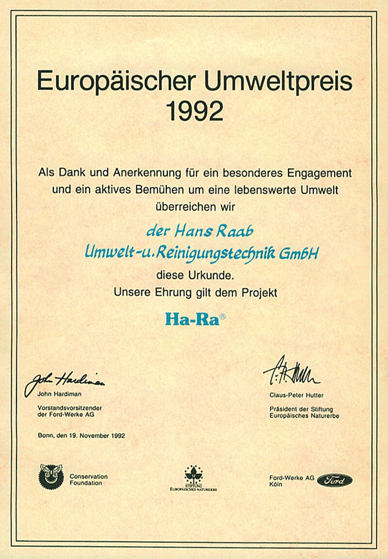 European Environmental Award 1992 Seen On Ha Ra NZ